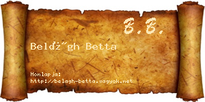 Belágh Betta névjegykártya